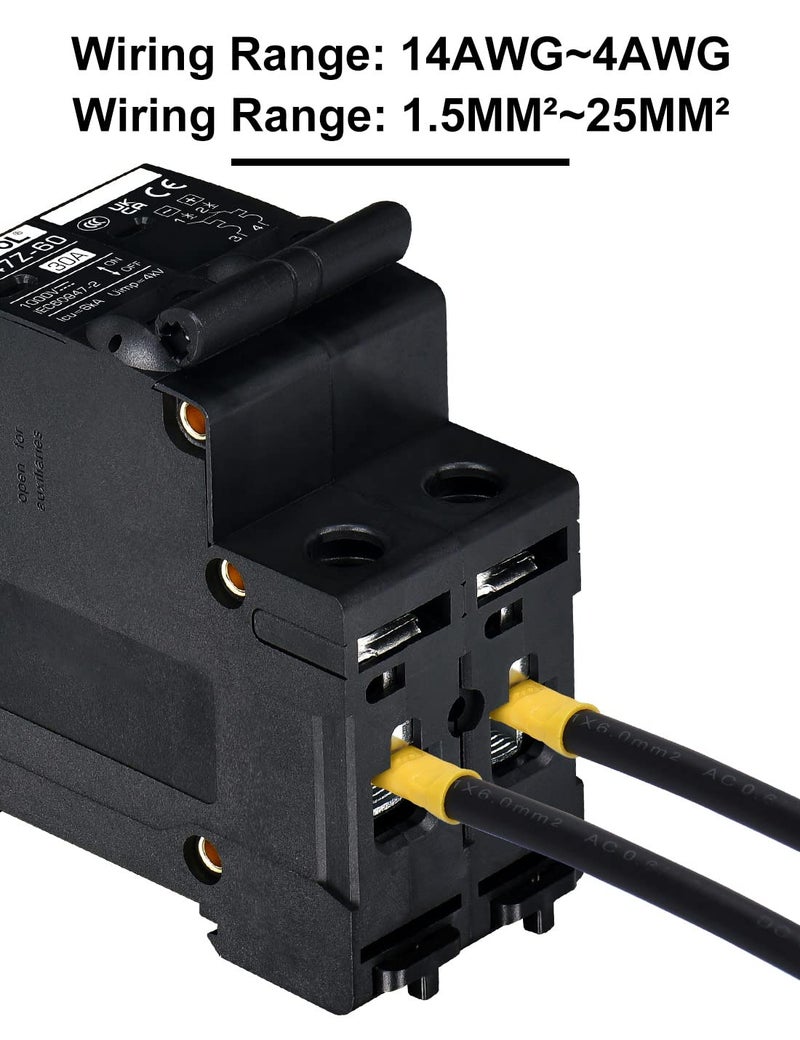 DIHOOL 30 Amp Circuit Breaker DIN Rail Mount Solar Disconnect Switch 2P 1000V Miniature Circuit Breaker - Image 5